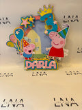 Personalised Peppa Pig Shaker Cake Topper | Any Name & Age | Birthday Cake Decoration | Custom Party Cake Topper