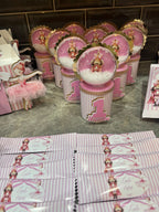 Personalised One-derful Party Bundle | First Birthday Party Favours | Pink Birthday Treat Box, Chocolate Wrapper & Party Bag Fillers