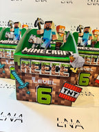 Personalised Minecraft Party Bundle | Minecraft Birthday Party Favours | Treat Box, Crisp Packet, Chocolate Wrapper & Drink Label Set