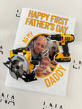 Personalised First Father’s Day Card with Photo – Daddy & Baby Father’s Day Card – Custom Tool-Themed Father’s Day Card