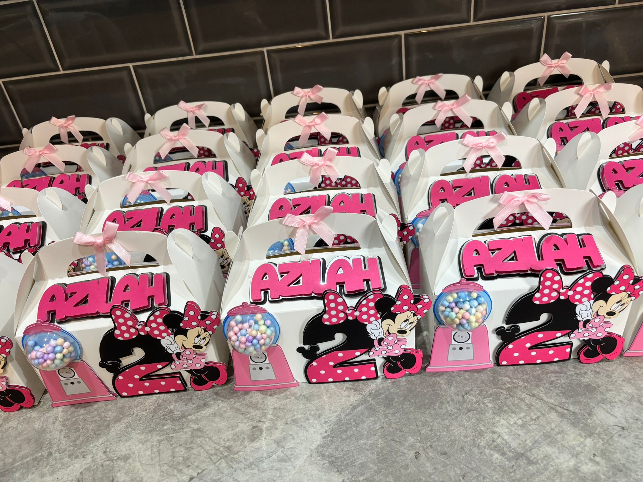 Personalised Minnie Mouse Party Box | Minnie Mouse Birthday Favour Box | 2nd Birthday Party Decorations | Custom Treat Box | Personalised Party Favour