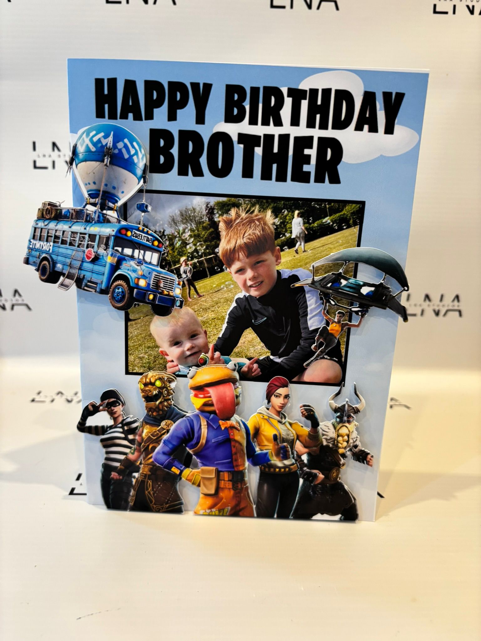 Personalised Fortnite Birthday Card with Photo