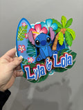 Personalised Stitch Cake Topper | Custom Name Birthday Decoration | Tropical Hawaiian Party Topper