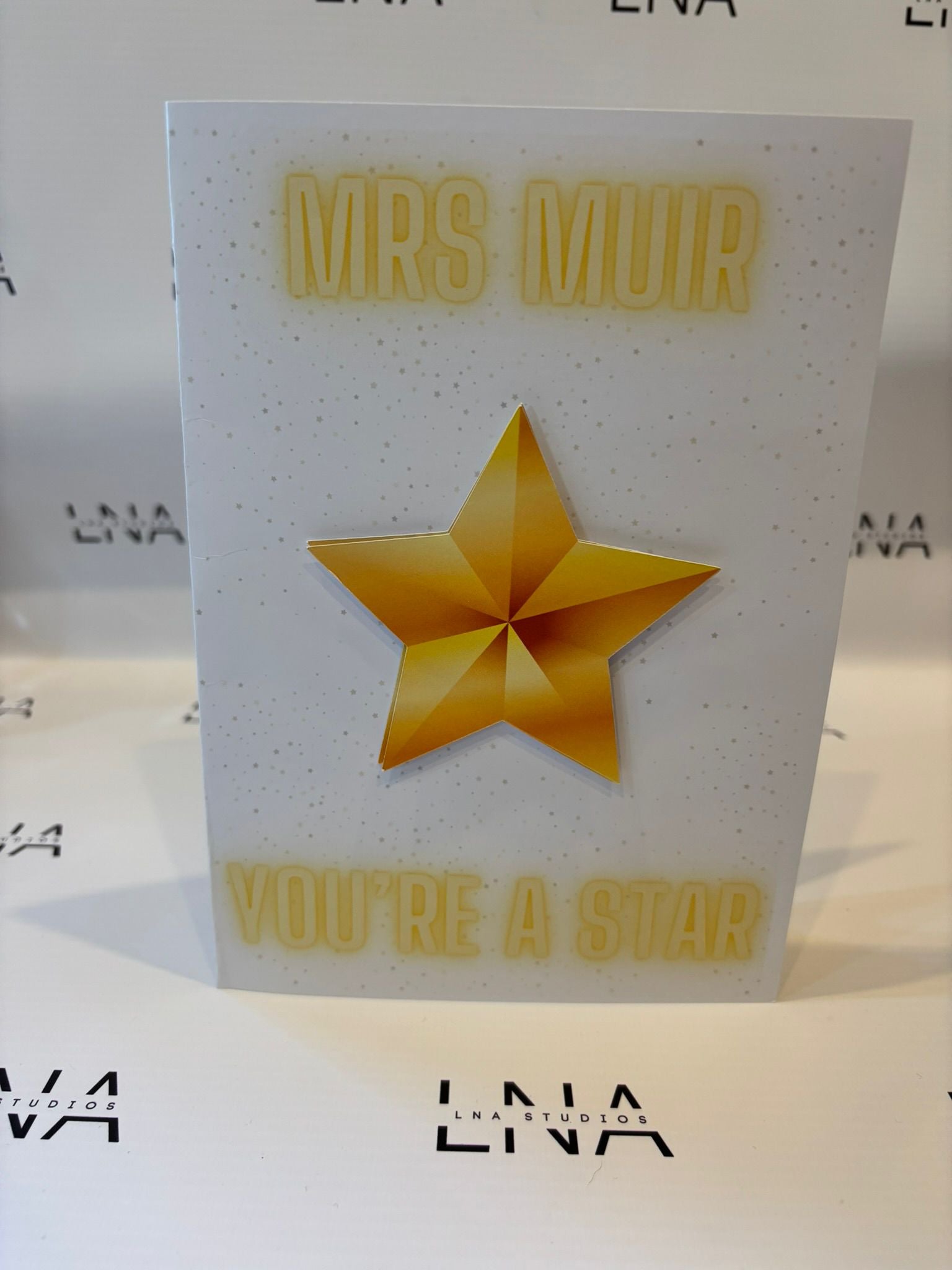Personalised Teacher Thank You Card – You’re A Star Teacher Card – Custom Teacher Appreciation Gift – End of School Year Thank You Card