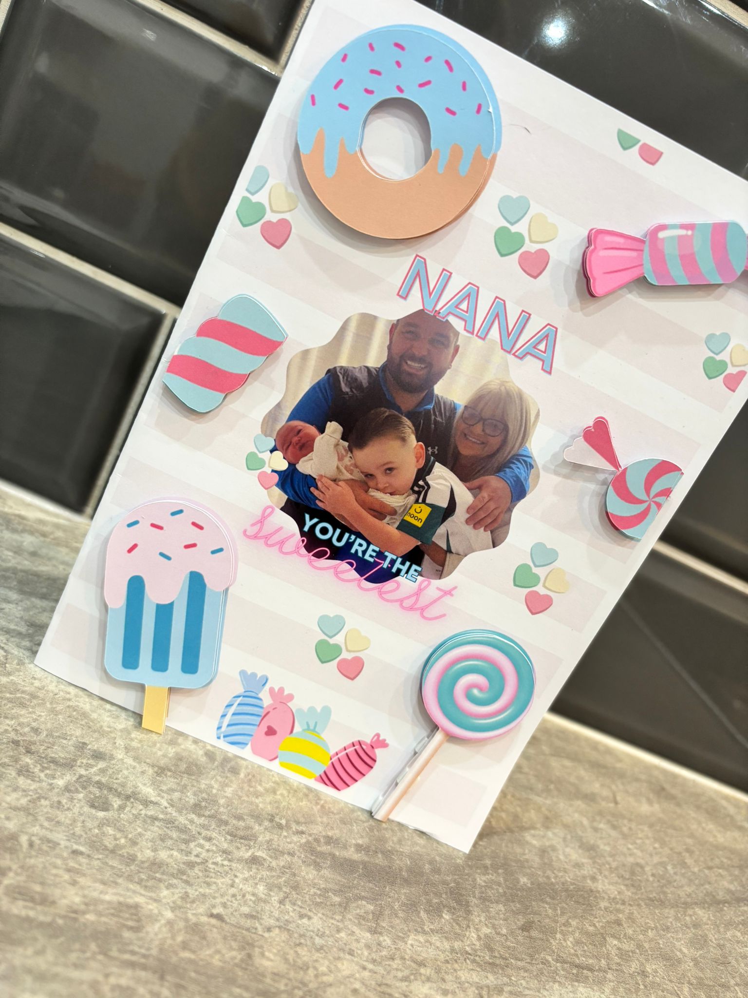 Personalised Sweet Birthday Card – Custom Photo Birthday Card – Candy & Sweet Treat Themed Card – Personalised Keepsake Birthday Gift