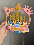 Personalised Disney Princess Cake Topper | Custom Name & Age Birthday Decoration | Princess Party Shaker Topper
