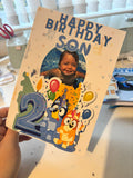 Personalised Bluey 2nd Birthday Card with Photo