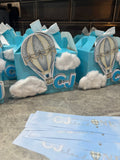 Personalised Hot Air Balloon Party Box | Up Up & Away Birthday Favour Box | First Birthday Party Decorations | Personalised Treat Box | Cloud One Theme