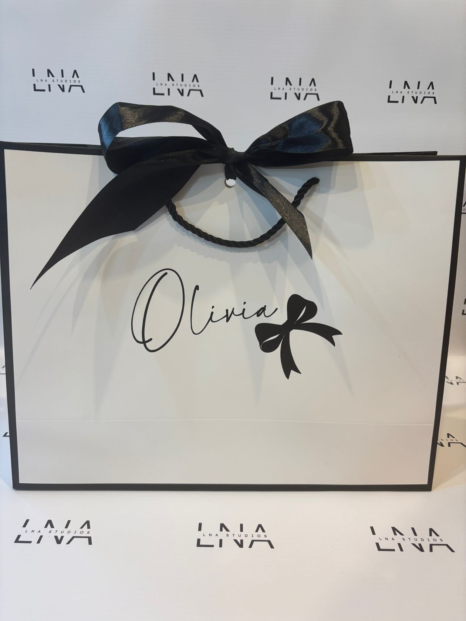 Personalised Name Gift Bag with Bow | Luxury Custom Gift Bag | Personalised Birthday Gift Bag | Bridesmaid Gift Bag | Wedding Gift Bag | Reusable Keepsake Bag