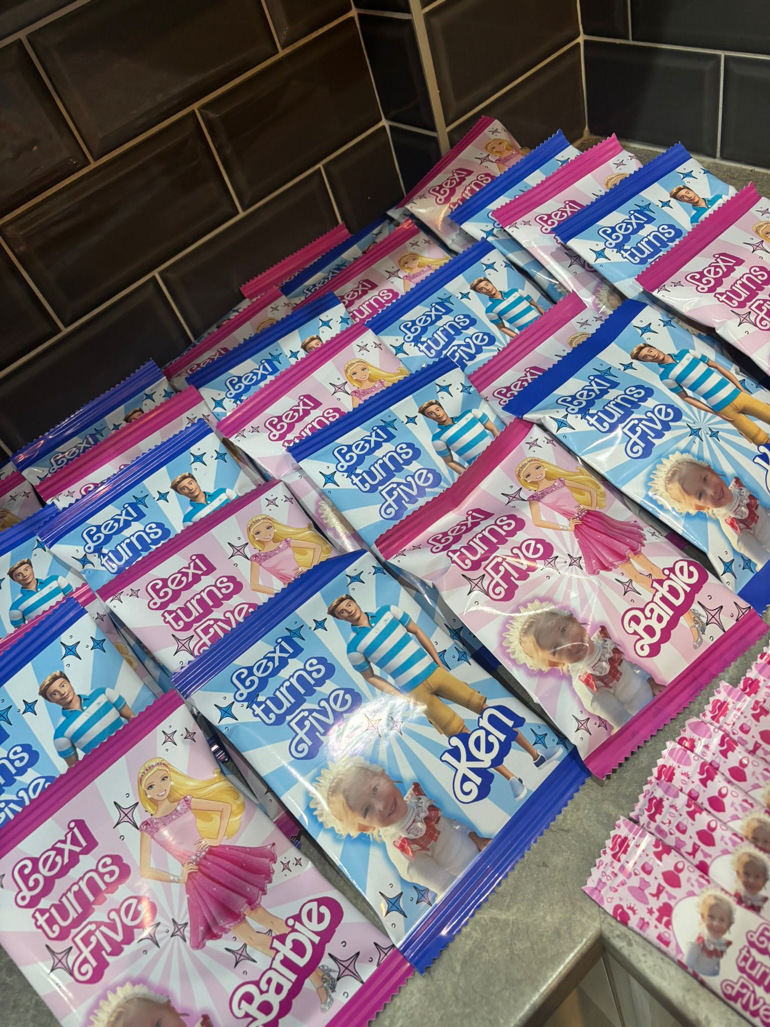 Personalised Barbie & Ken Party Bundle | Barbie Birthday Party Bags | Custom Party Favours | Includes Party Box, Crisps, Chocolate, Drink & Colouring Pack