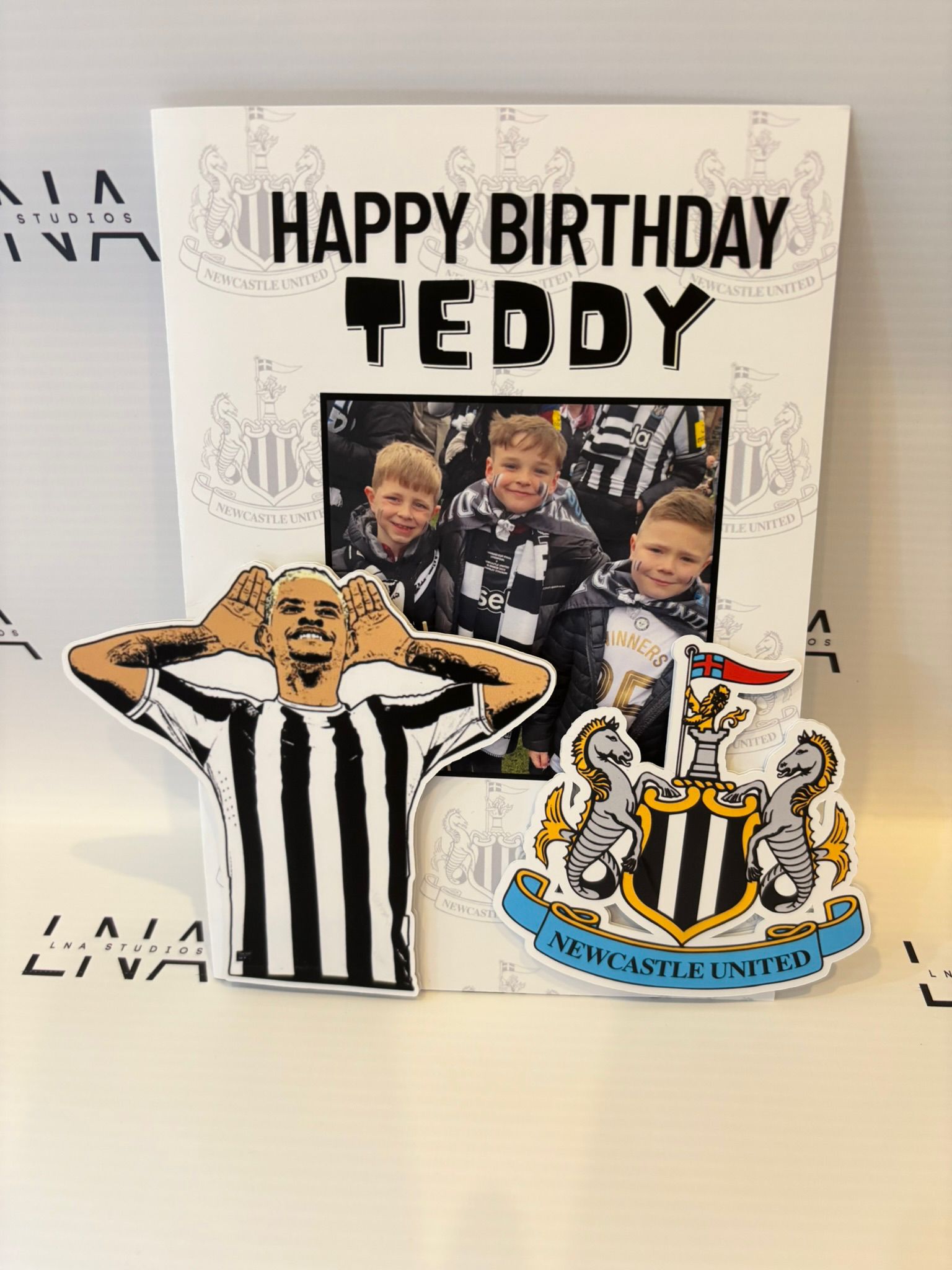 Personalised Newcastle United Birthday Card – Custom Photo Football Card – NUFC Fan Birthday Gift – Newcastle Supporter Keepsake Card