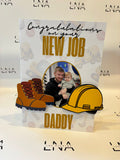 Personalised New Job Card for Dad – Congratulations on Your New Job – Custom Photo Work Card – Construction Worker Keepsake Gift