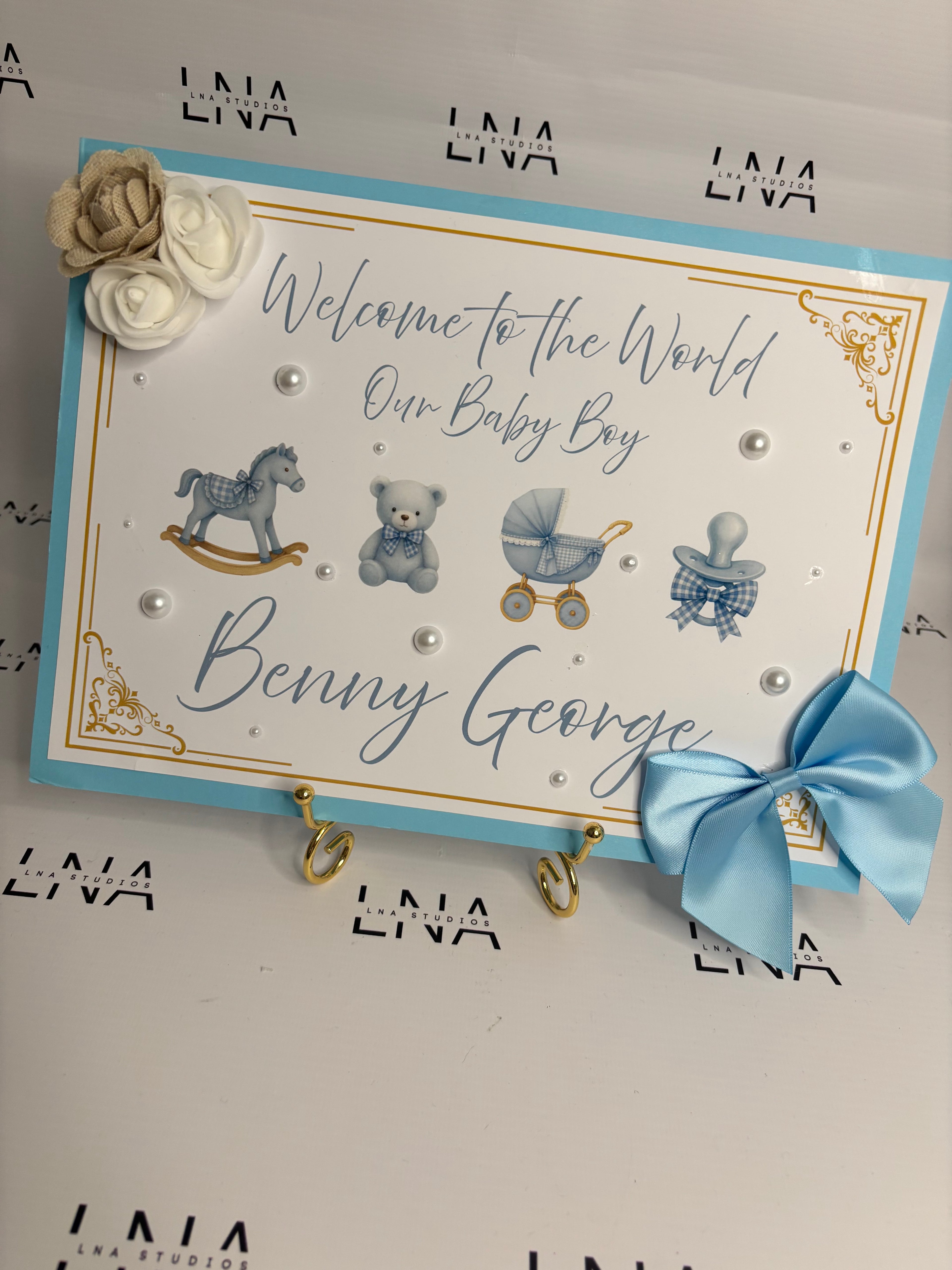 Personalised Welcome to the World Baby Boy Keepsake Card | New Baby Gift