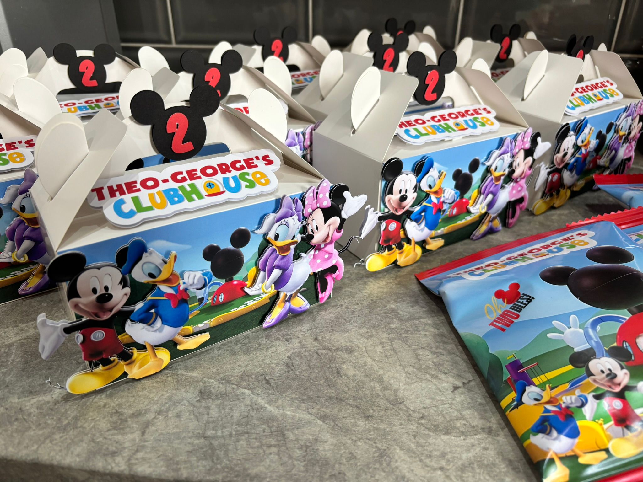 Personalised Mickey Mouse Clubhouse Party Box | Mickey Mouse Birthday Favour Box | 2nd Birthday Party Decorations | Custom Treat Box | Personalised Party Favour