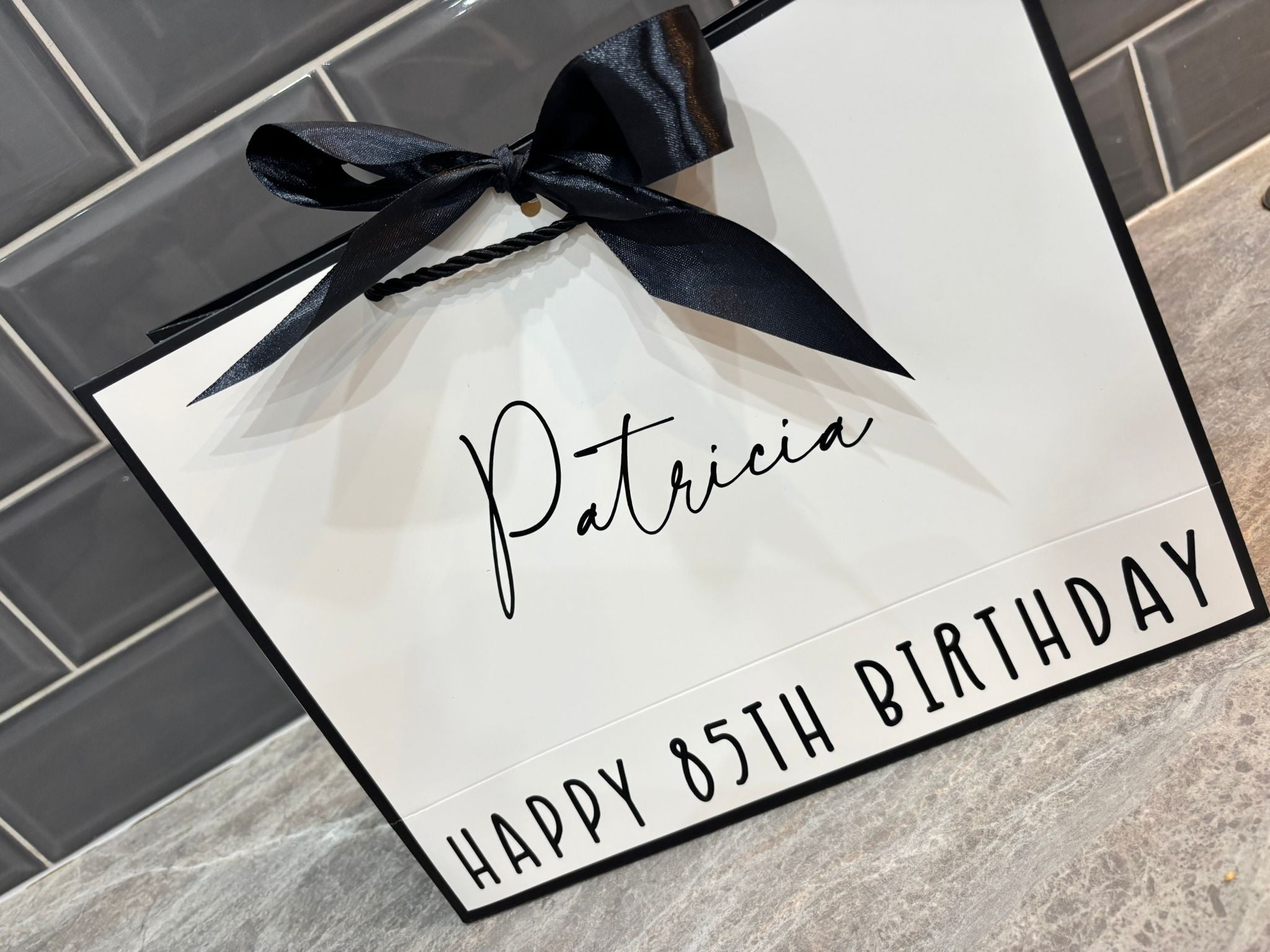 Personalised Milestone Birthday Gift Bag | Custom Name & Age Gift Bag | 85th Birthday Gift Bag | Luxury Birthday Gift Bag | Personalised Present Bag
