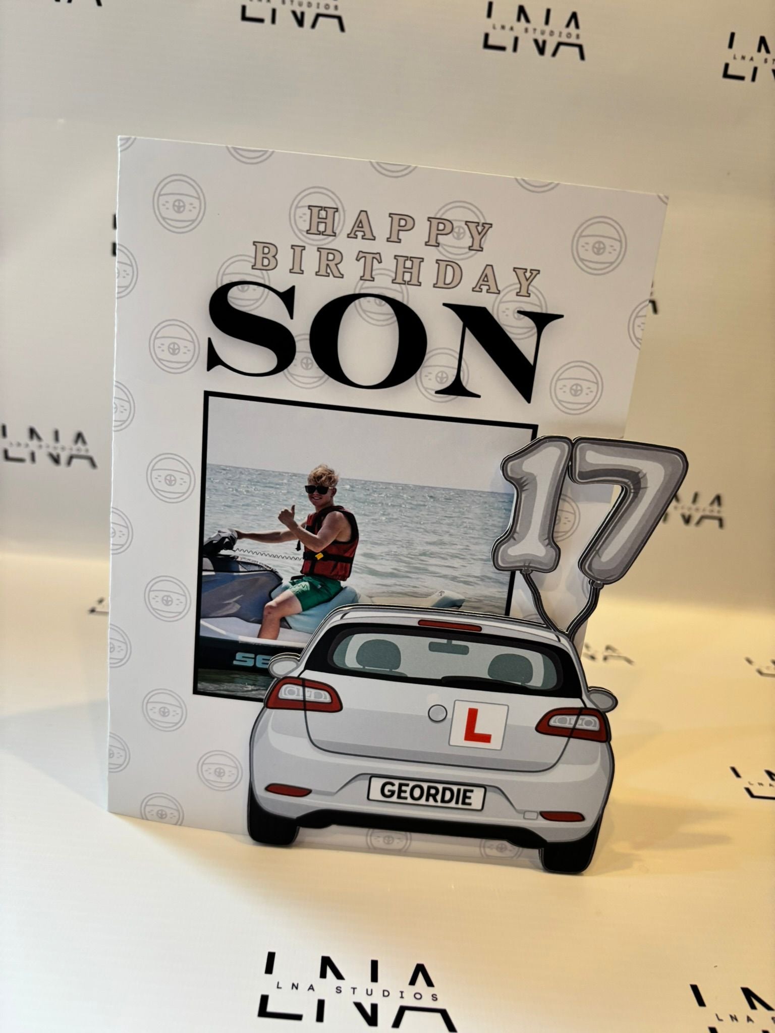 Personalised 17th Birthday Card for Son – Driving Test & Learner Driver Theme