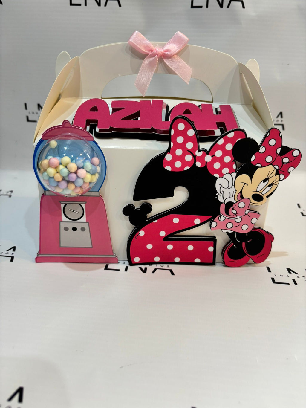 Personalised Minnie Mouse Party Box | Minnie Mouse Birthday Favour Box | 2nd Birthday Party Decorations | Custom Treat Box | Personalised Party Favour