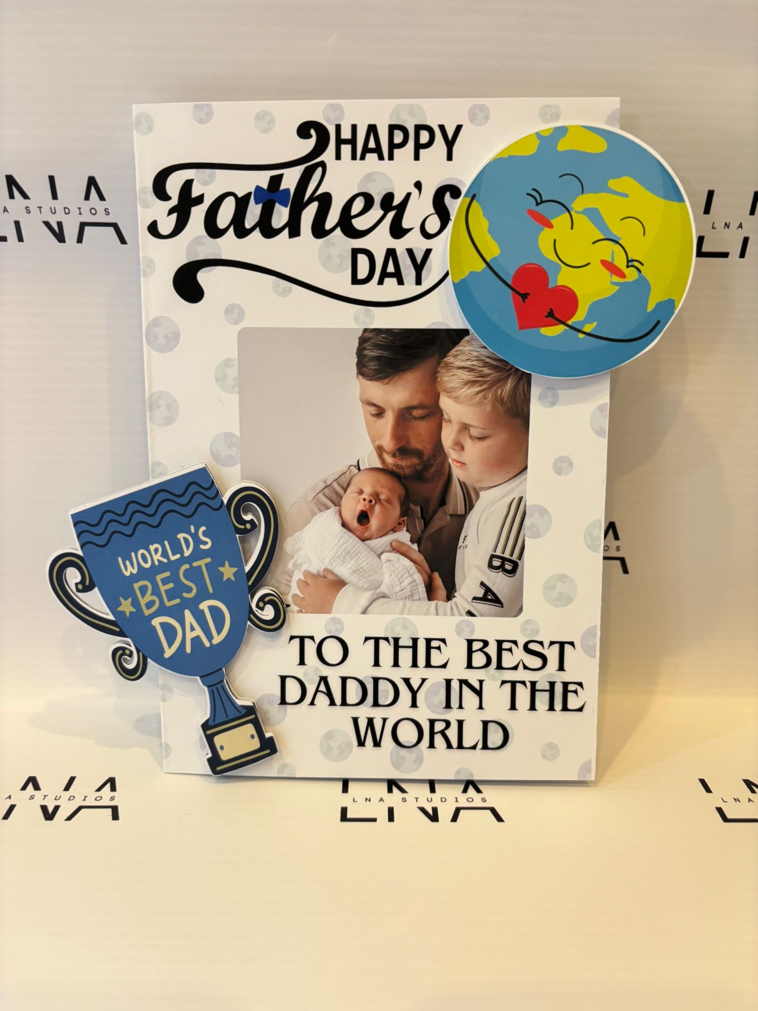 Personalised Father’s Day Photo Card – Best Daddy in the World Card – Custom Father’s Day Keepsake – Father’s Day Card from Children