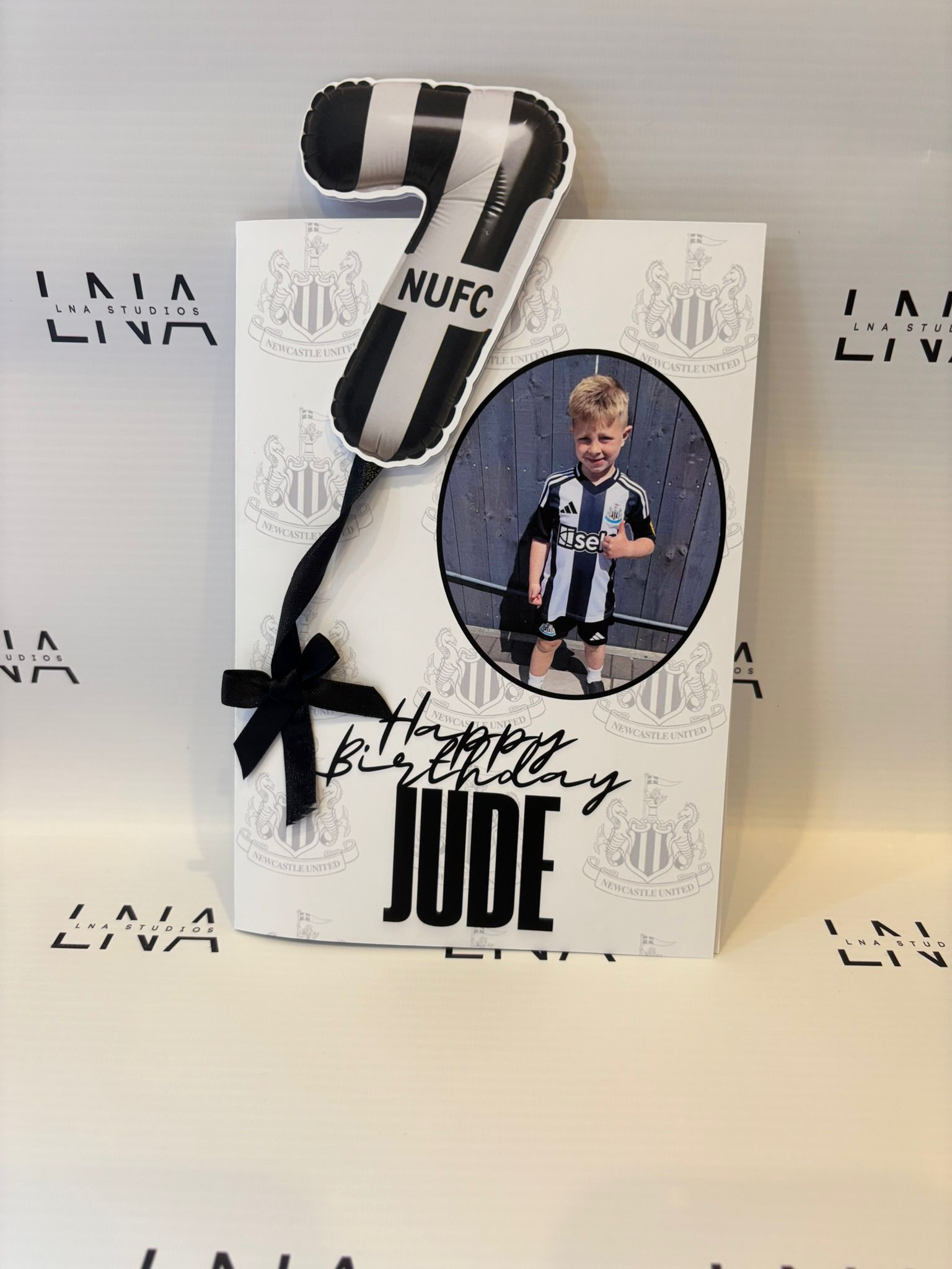 Personalised Newcastle United Birthday Card with Photo – NUFC Birthday Card for Boys – Custom Football Birthday Card
