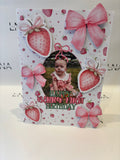 Personalised Strawberry First Birthday Card with Photo