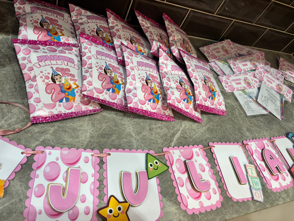 Personalised Miss Rachel Birthday Party Bundle | Miss Rachel Party Favours | Treat Boxes, Drink Labels, Chocolate Wrappers & Colouring Packs