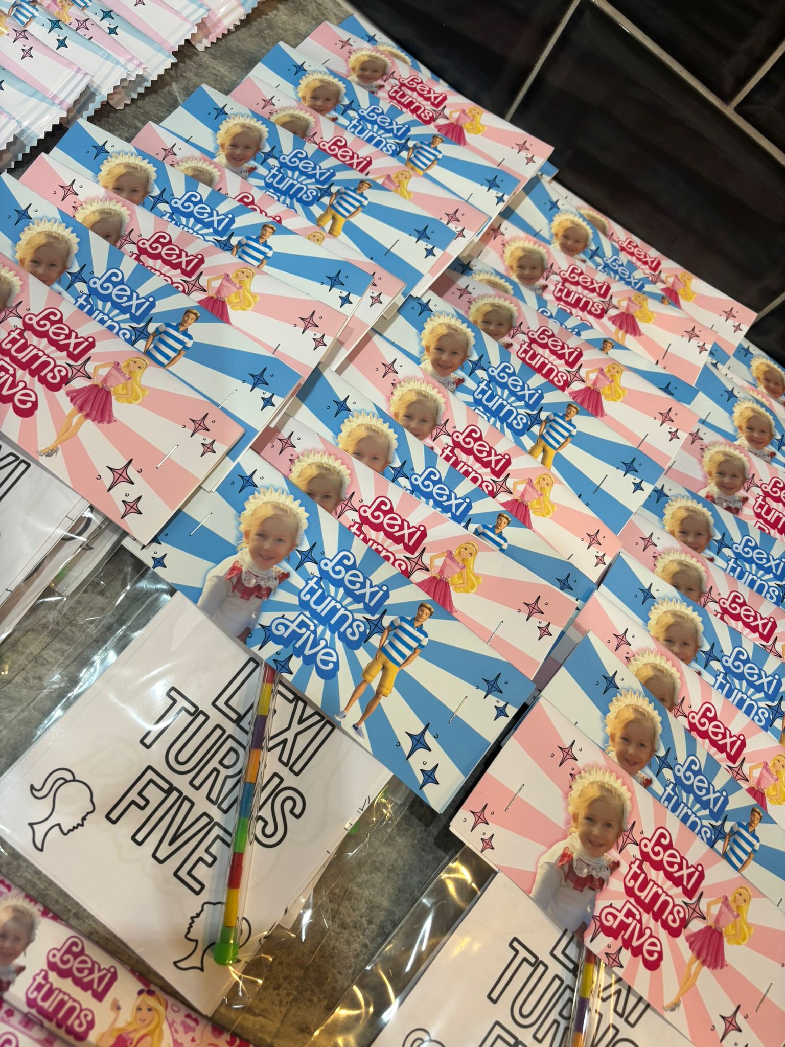 Personalised Barbie & Ken Party Bundle | Barbie Birthday Party Bags | Custom Party Favours | Includes Party Box, Crisps, Chocolate, Drink & Colouring Pack