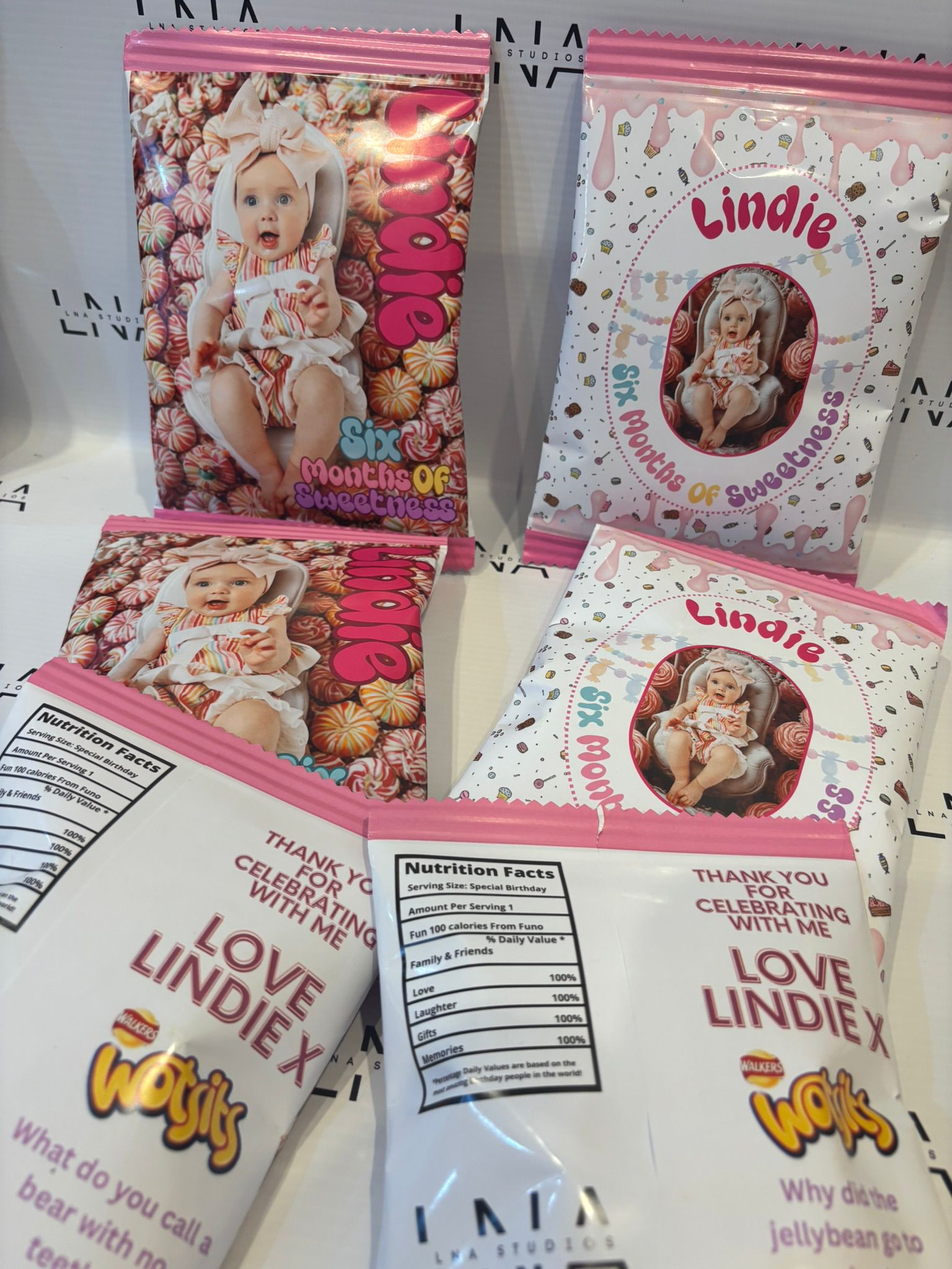 Personalised Sweet Shop Party Bundle | Candyland Birthday Party Favours | Sweet Treat Box, Crisp Packet, Chocolate Wrapper, Drink Label & Colouring Pack