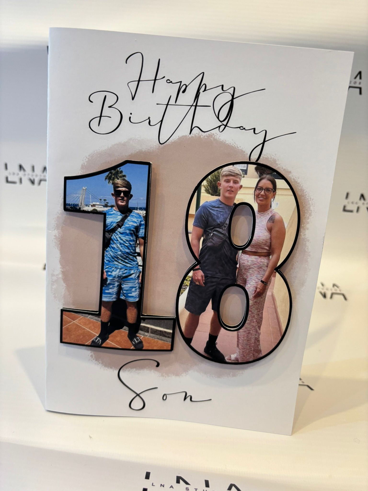 Personalised 18th Birthday Son Card – Custom Photo 18th Birthday Card – Special Milestone Birthday Keepsake for Son