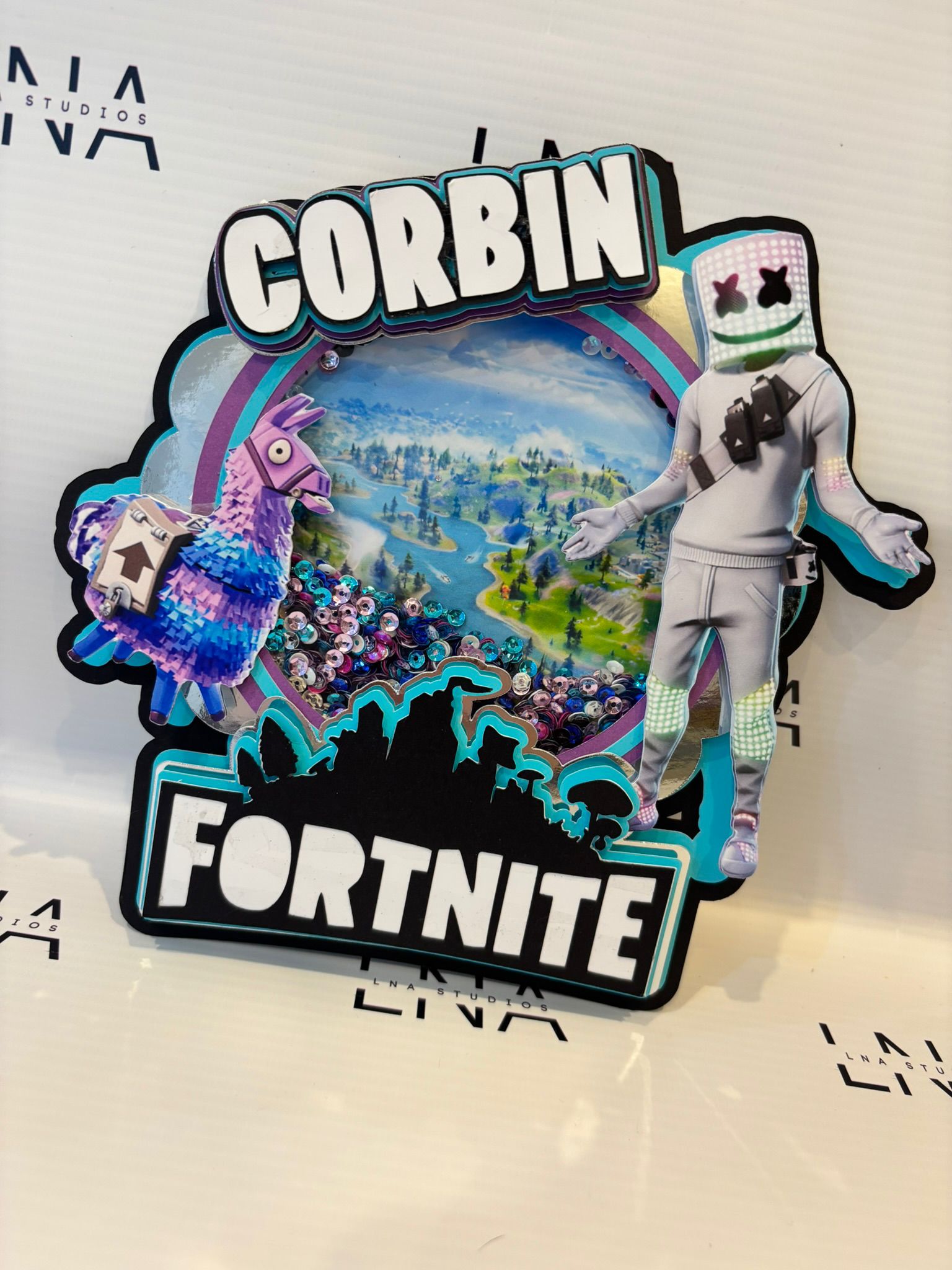 Personalised Fortnite Cake Topper | Fortnite Birthday Cake Decoration | Custom Name Gamer Party Topper | Gaming Birthday Cake Topper