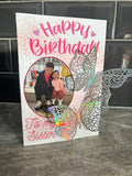 Personalised Sister Birthday Card with Photo – Butterfly Birthday Card for Sister – Custom Photo Greeting Card