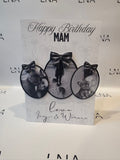 Personalised Photo Birthday Card for Mam – Elegant Black Bow Birthday Card – Custom Photo Birthday Card for Mum – Luxury Birthday Card
