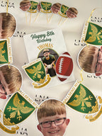 Personalised Sports Face Bunting | Rugby Photo Banner | Football Face Garland | Custom Party Decorations | Any Team or Theme