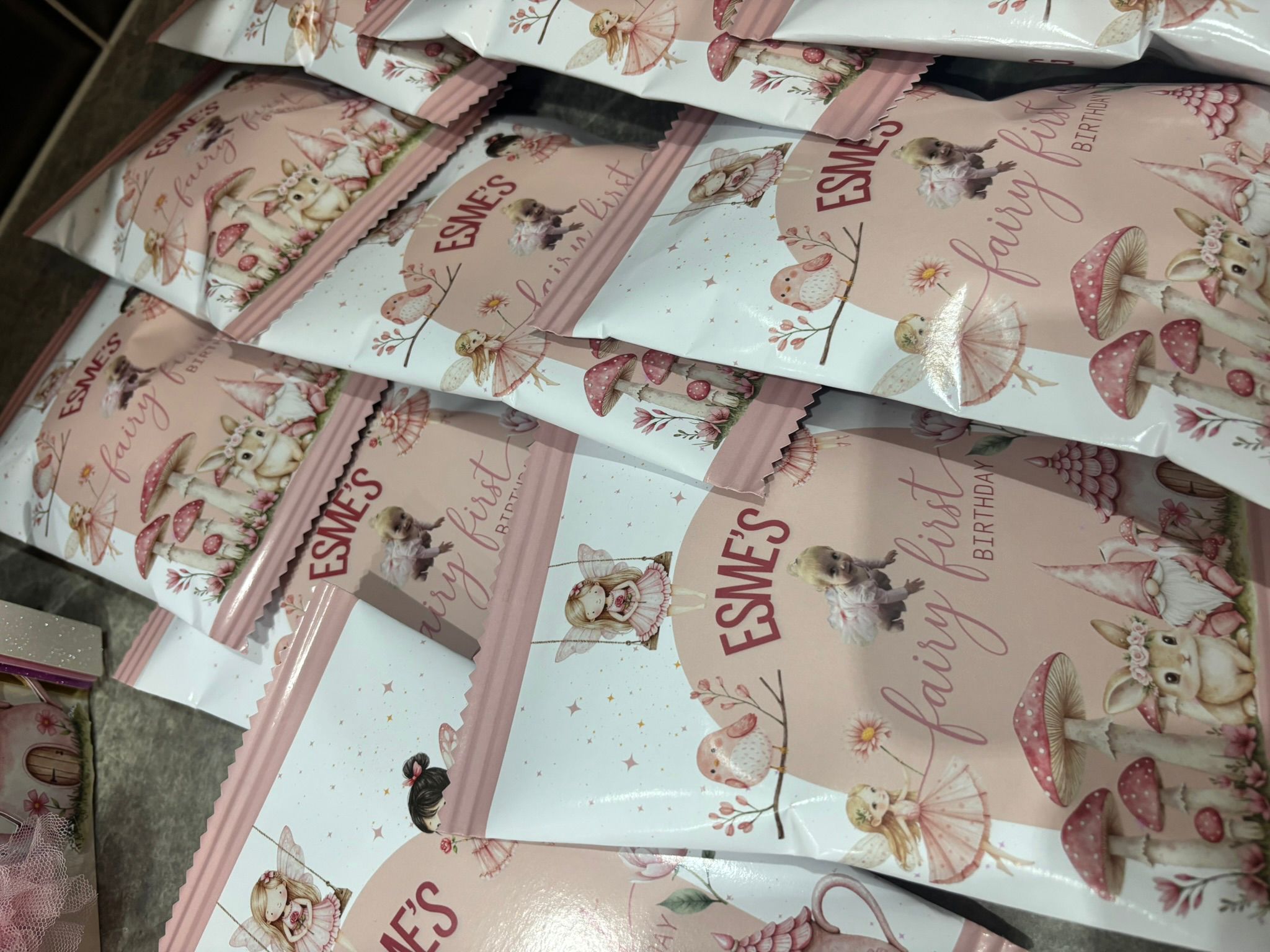 Personalised Fairy First Birthday Party Bundle for 10 Guests | Fairy Birthday Decorations | Party Favours | Pink Fairy Theme