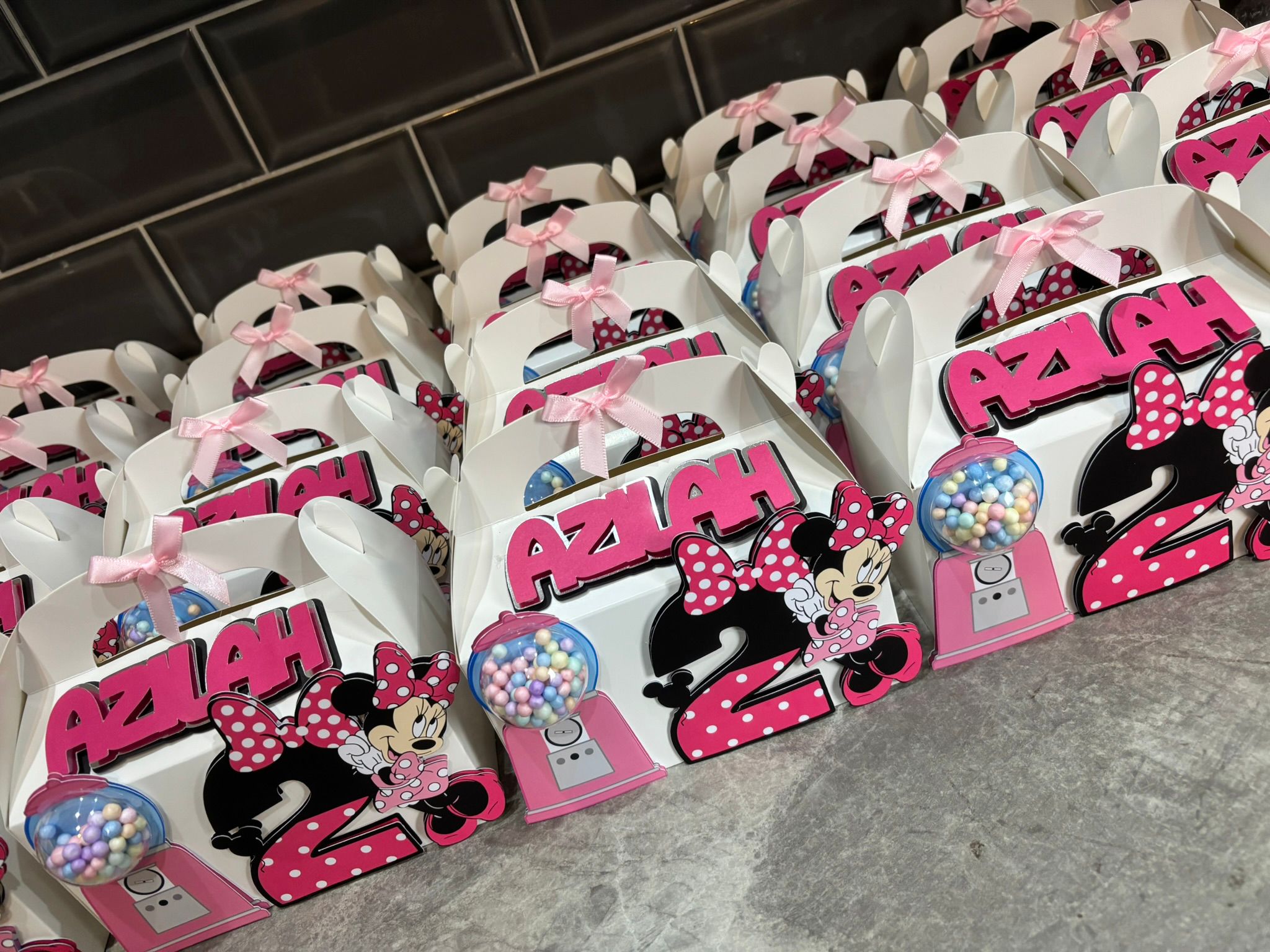 Personalised Minnie Mouse Party Box | Minnie Mouse Birthday Favour Box | 2nd Birthday Party Decorations | Custom Treat Box | Personalised Party Favour
