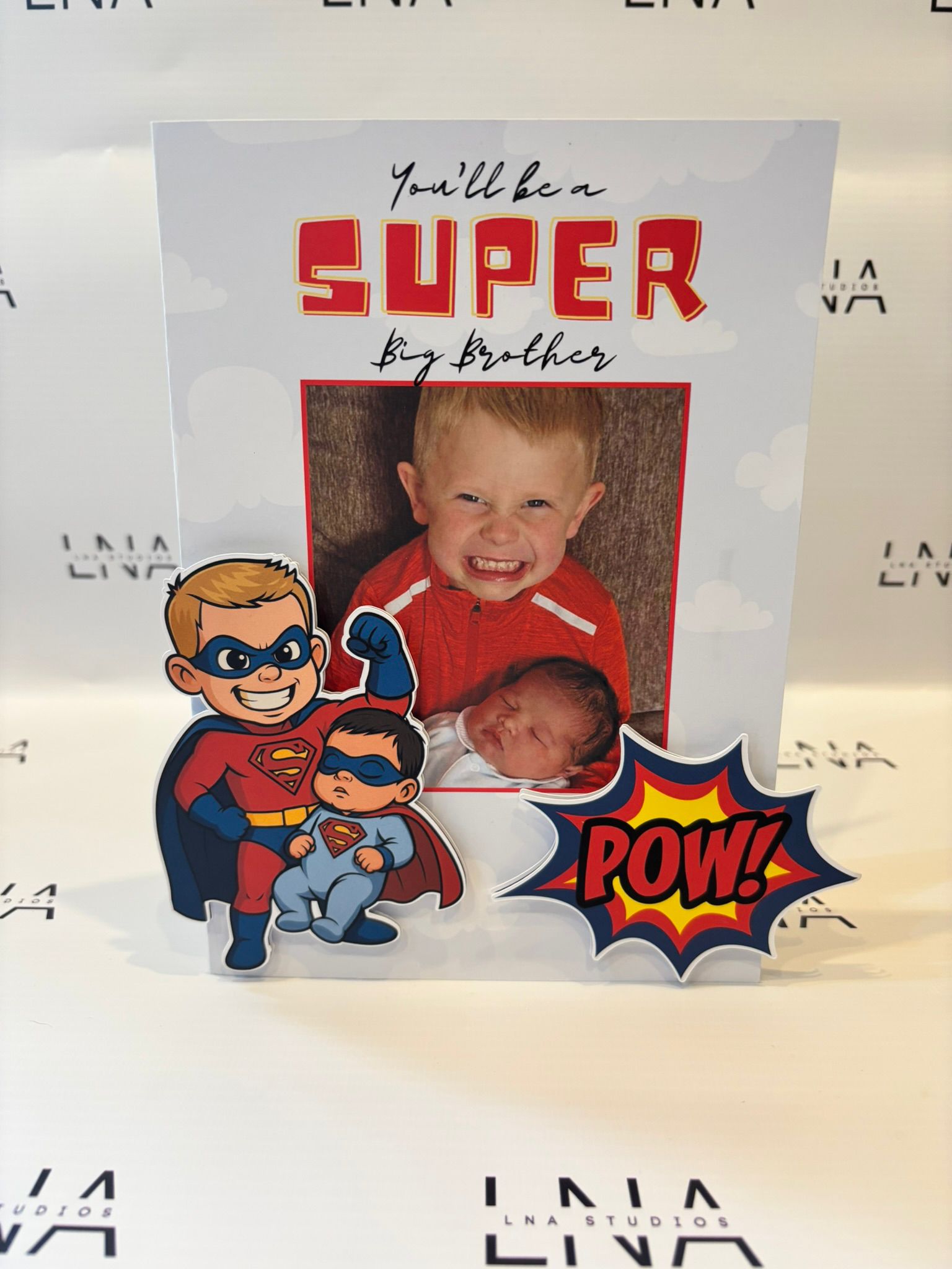 Personalised Big Brother Announcement Card – You’ll Be A Super Big Brother Card – Pregnancy Reveal & New Baby Photo Card