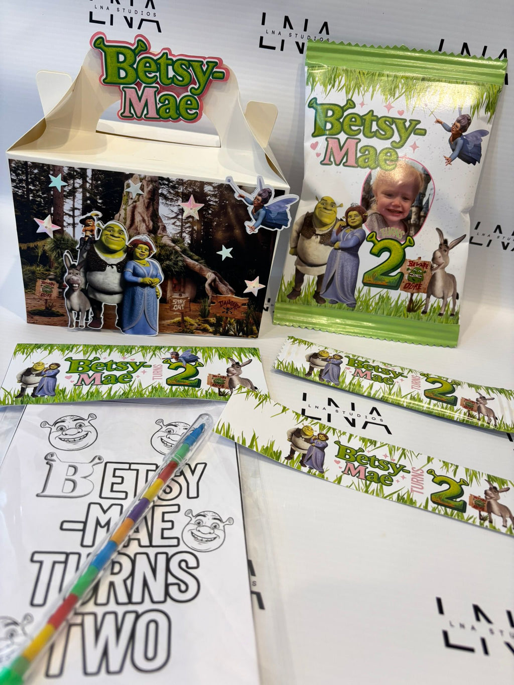 Personalised Shrek Party Box | Shrek Birthday Party Favour Box | Custom Party Treat Box | Shrek Themed Party Decorations | Personalised Kids Party Box