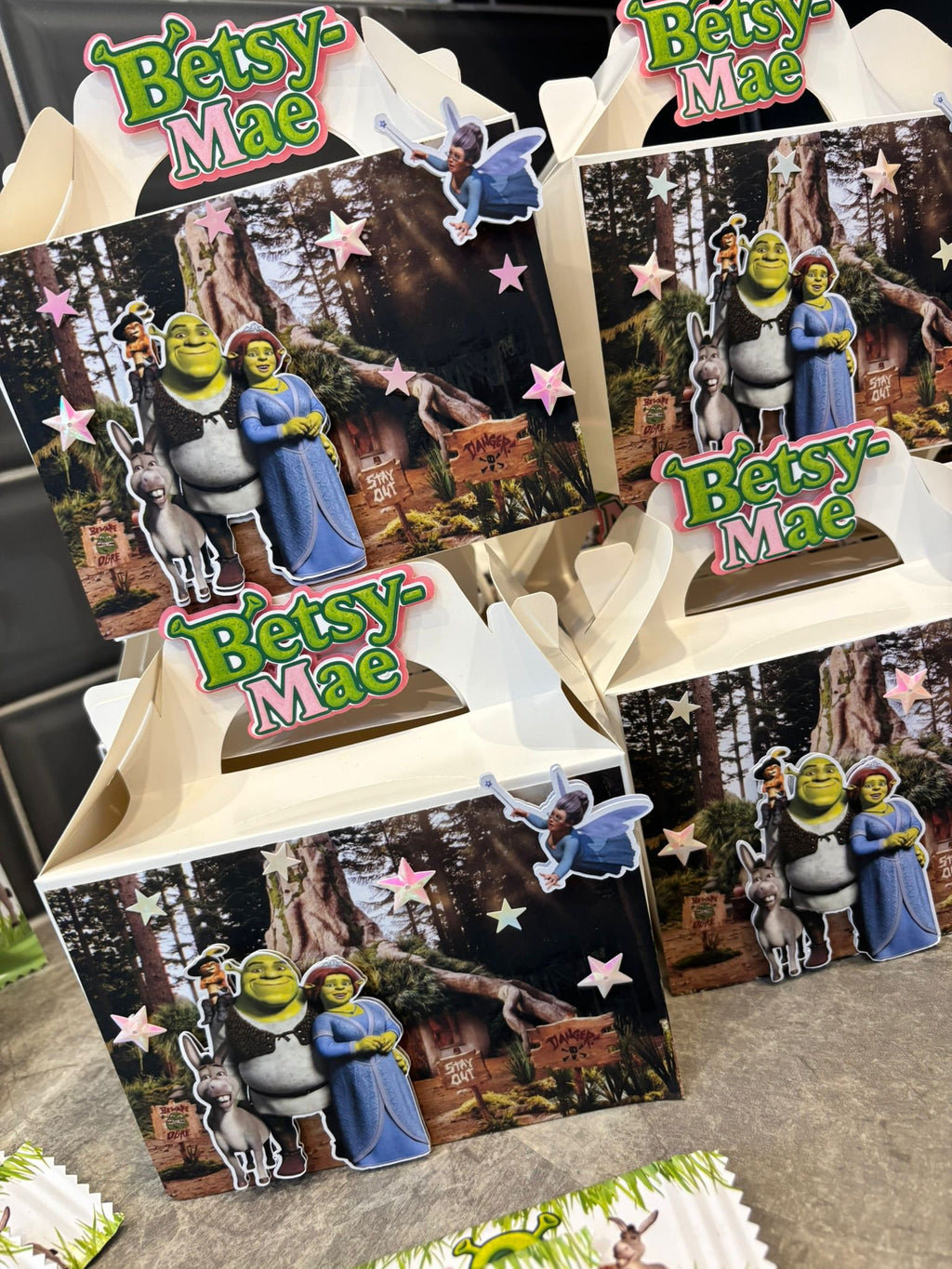 Personalised Shrek Party Box | Shrek Birthday Party Favour Box | Custom Party Treat Box | Shrek Themed Party Decorations | Personalised Kids Party Box