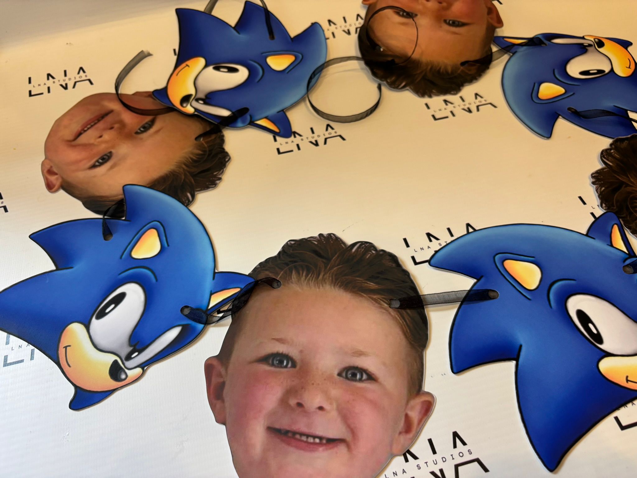Personalised Sonic Face Bunting | Sonic The Hedgehog Birthday Decorations | Custom Photo Party Banner | Sonic Party Garland