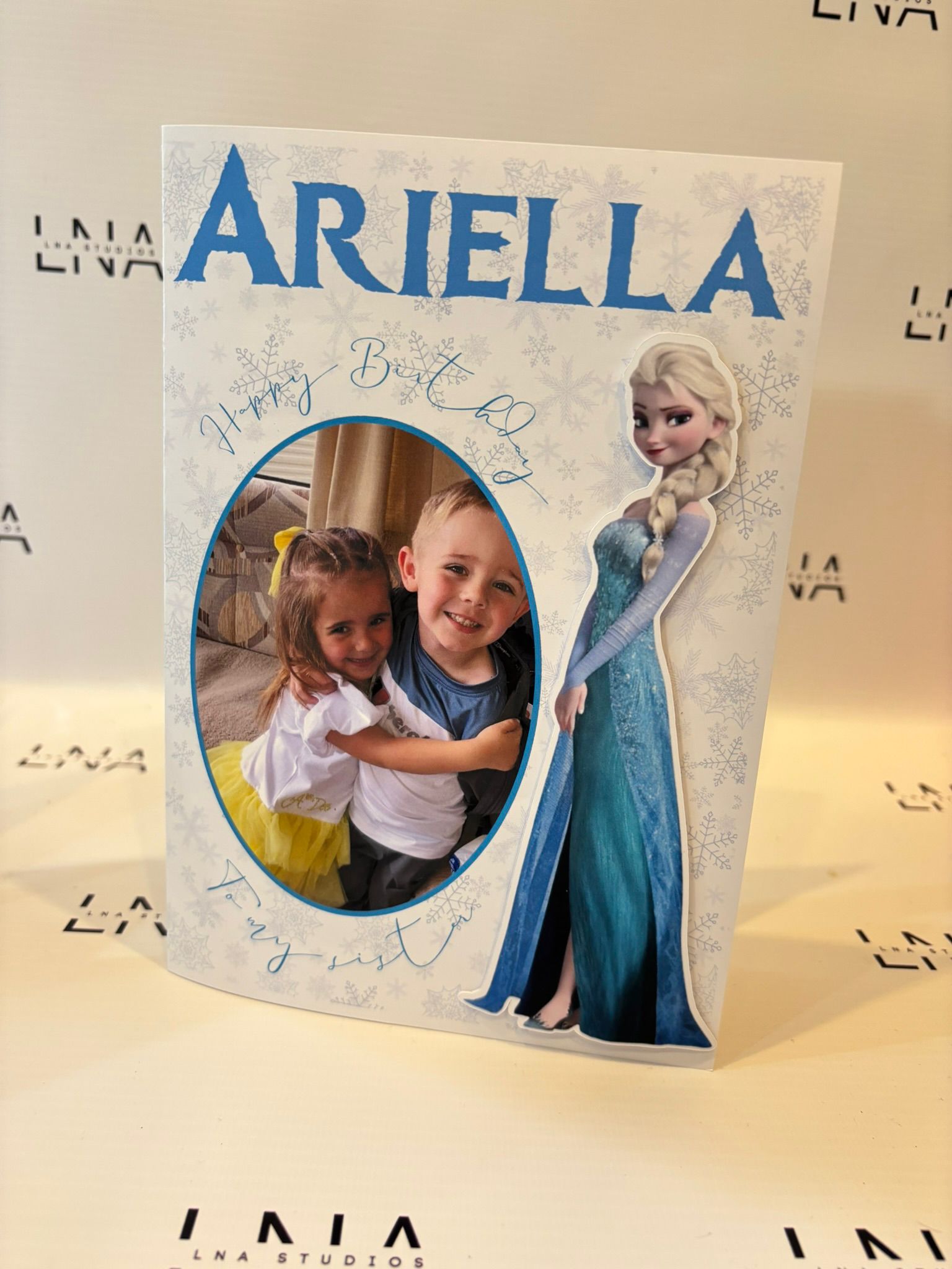 Personalised Frozen Birthday Card – Elsa Birthday Card – Custom Photo Birthday Card for Sister – Frozen Inspired Birthday Card