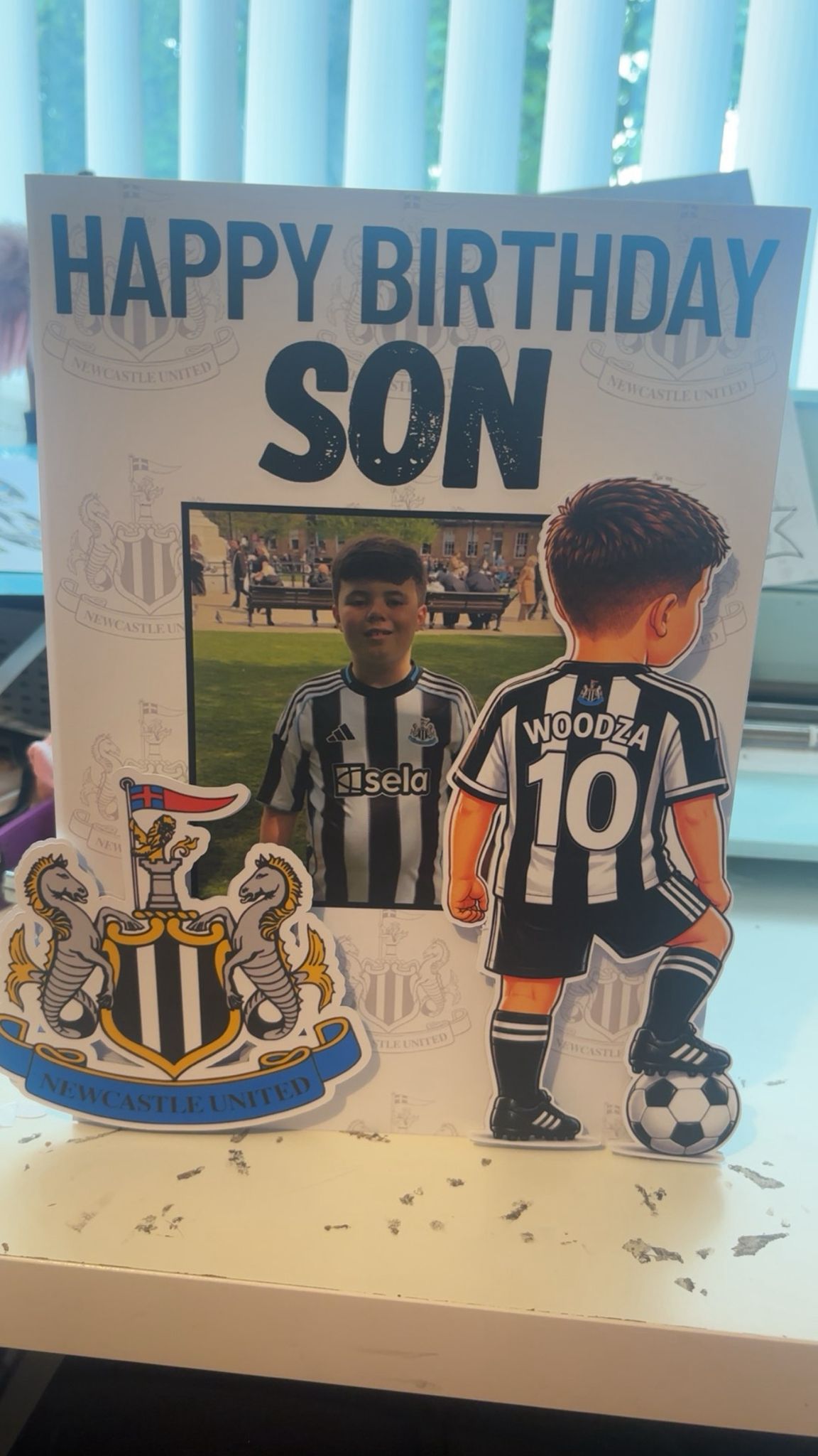 Personalised Newcastle United 3D Birthday Card with Photo