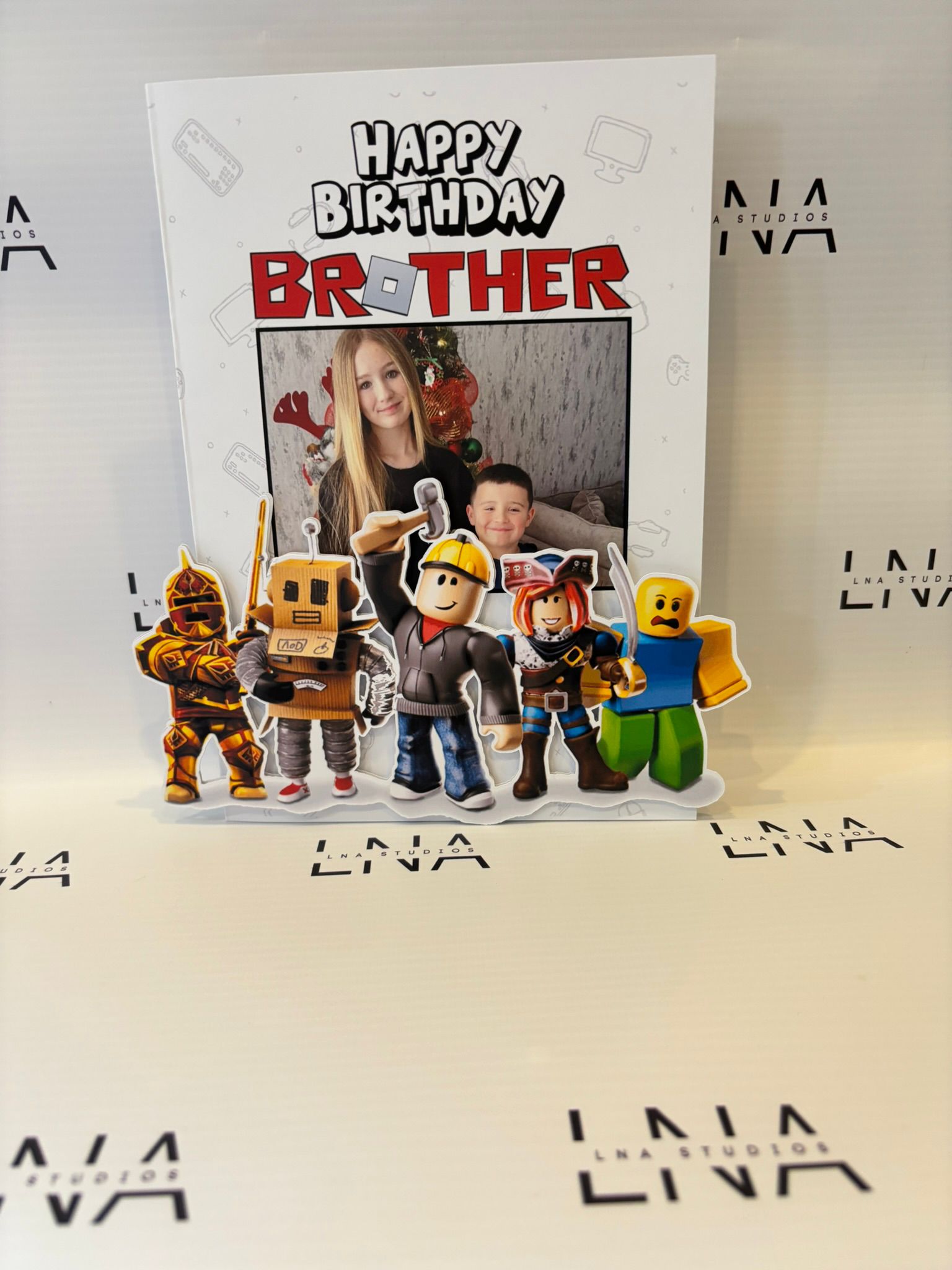 Personalised Roblox Birthday Card – Custom Photo Brother Card – Gamer Birthday Card – Roblox Fan Keepsake Gift