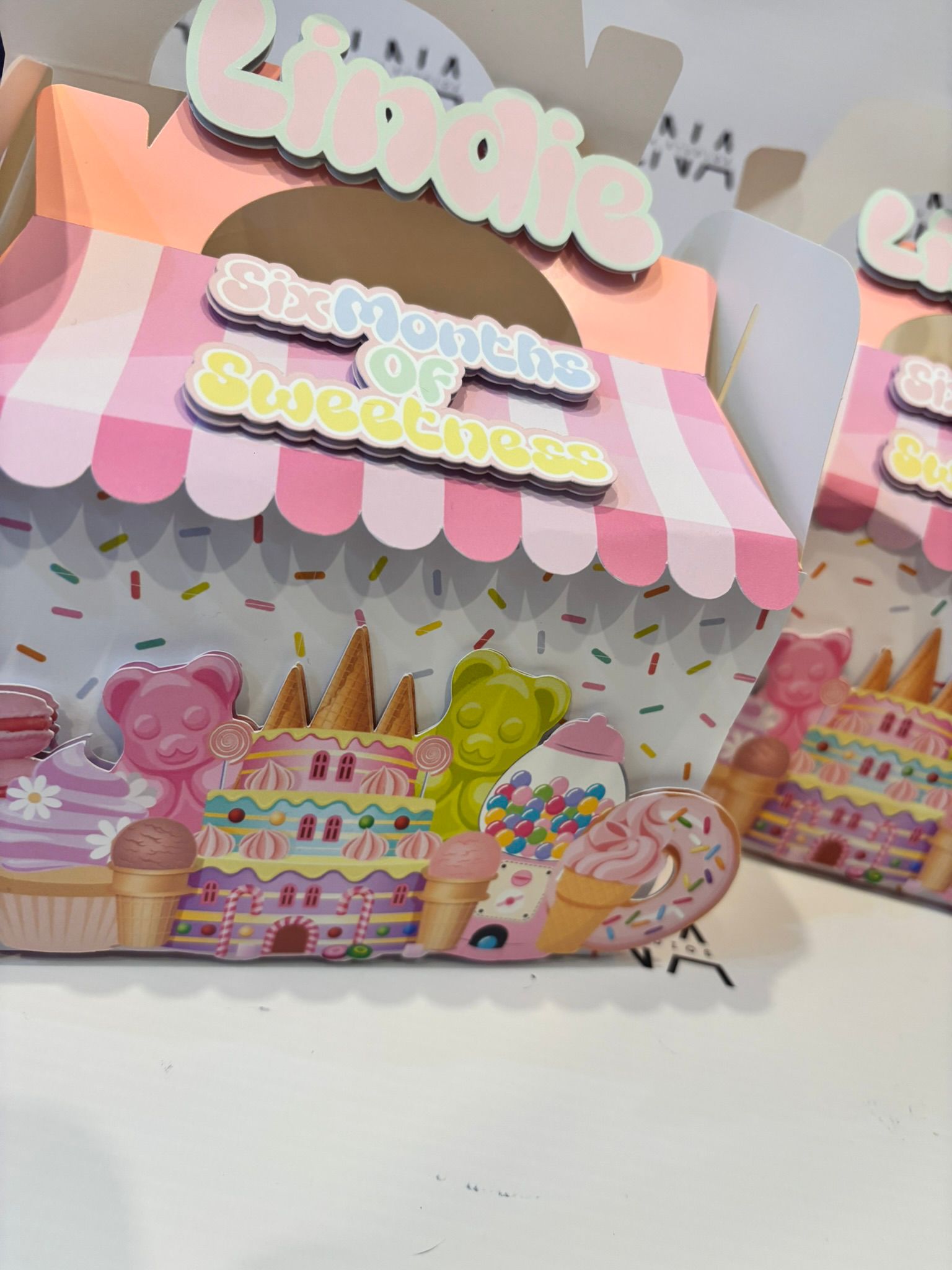 Personalised Sweet Shop Party Bundle | Candyland Birthday Party Favours | Sweet Treat Box, Crisp Packet, Chocolate Wrapper, Drink Label & Colouring Pack