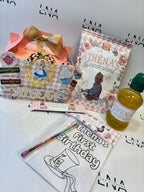 Personalised Alice in Wonderland Party Bundle | First Birthday Party Favours | Wonderland Treat Box, Crisp Packet & Drink Label Set