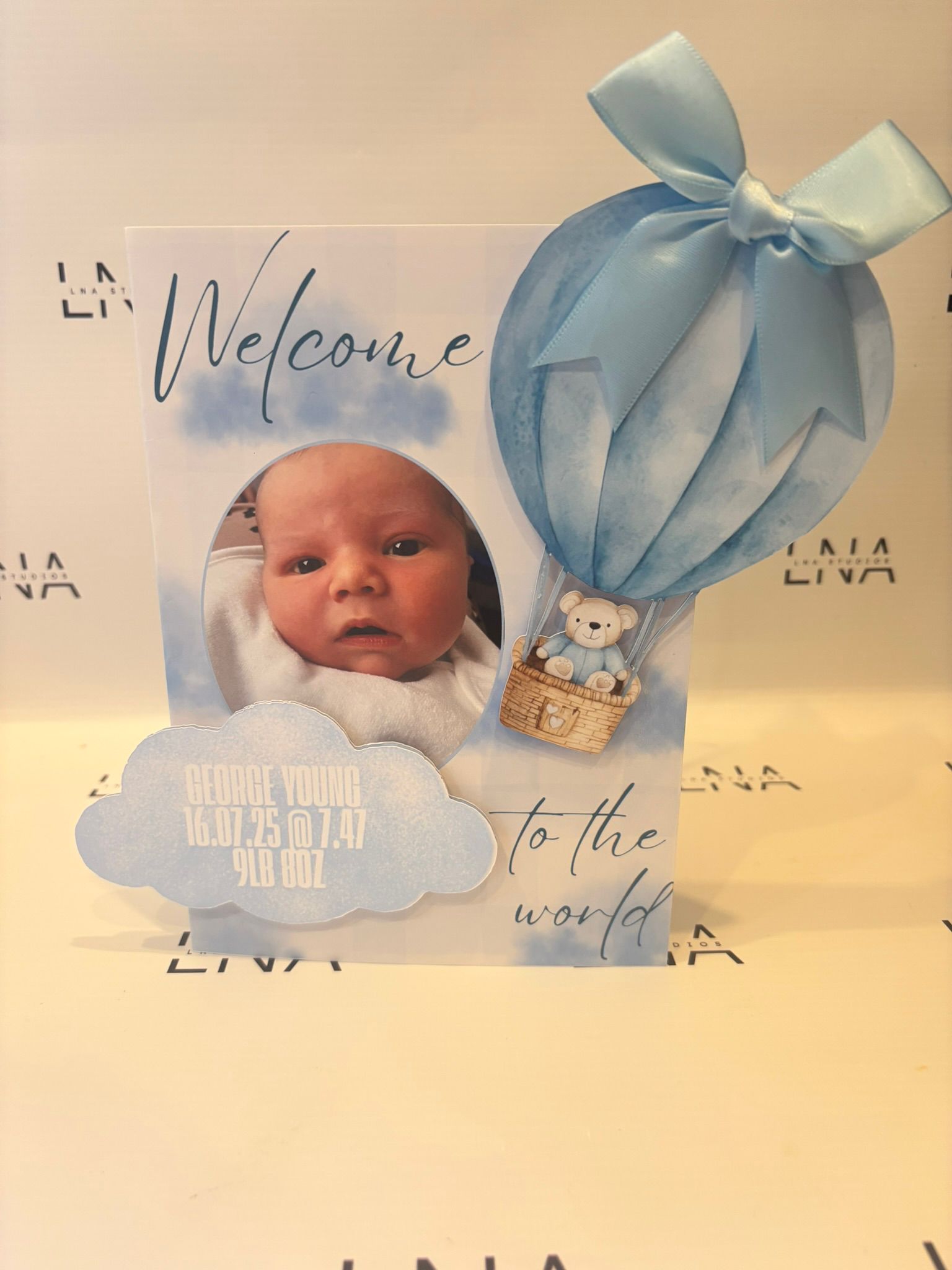 Personalised New Baby Keepsake Card with Photo