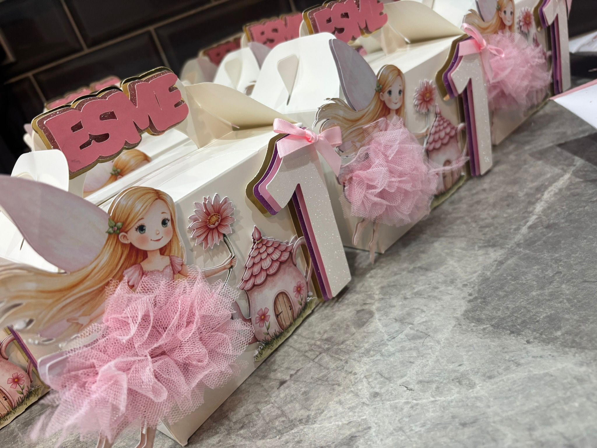 Personalised Fairy First Birthday Party Box | Fairy Garden Birthday Favour Box | Pink Fairy Party Decorations | Magical Birthday Treat Box | Personalised Party Box