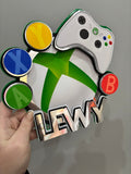 Personalised Xbox Gamer Cake Topper | Custom Name Birthday Decoration | Video Game Party Topper