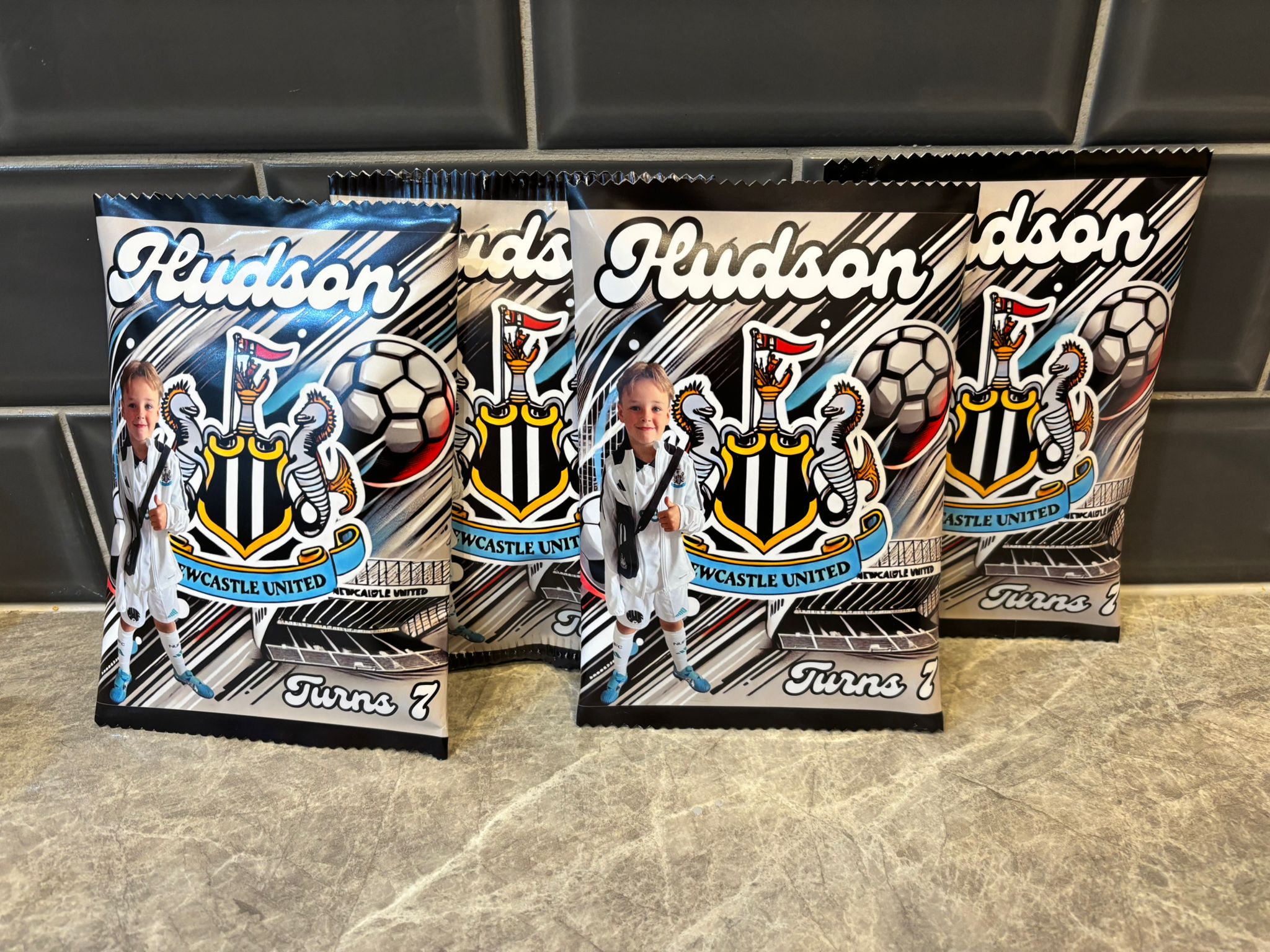 Personalised Football Party Bundle for 10 Guests| Crisp Packet, Chocolate Bar Wrapper & Treat Box | Custom Birthday Party Favours | Football Party Decorations