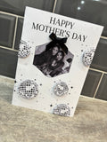 Personalised Mother’s Day Card – Disco Ball Mother’s Day Card – Custom Photo Mum Card – Retro Party Style Keepsake Gift