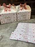 Personalised One-derful Party Bundle | First Birthday Party Favours | Pink Birthday Treat Box, Chocolate Wrapper & Party Bag Fillers
